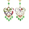 Orecchini Chandelier Palma Mini Verde