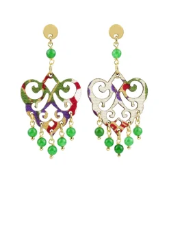 Orecchini Chandelier Palma Mini Verde