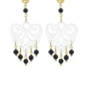 Orecchini Chandelier Palma Plexi Trasparente Mini Nero