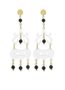 Orecchini Chandelier Plexi Trasparente Mini Nero