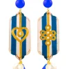 Orecchini Cuore E Infinito Righe Blu