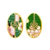 Orecchini Cuore E Infinito Clips Ovale Verde