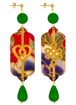 Orecchini Cuore E Infinito Verde Oliva