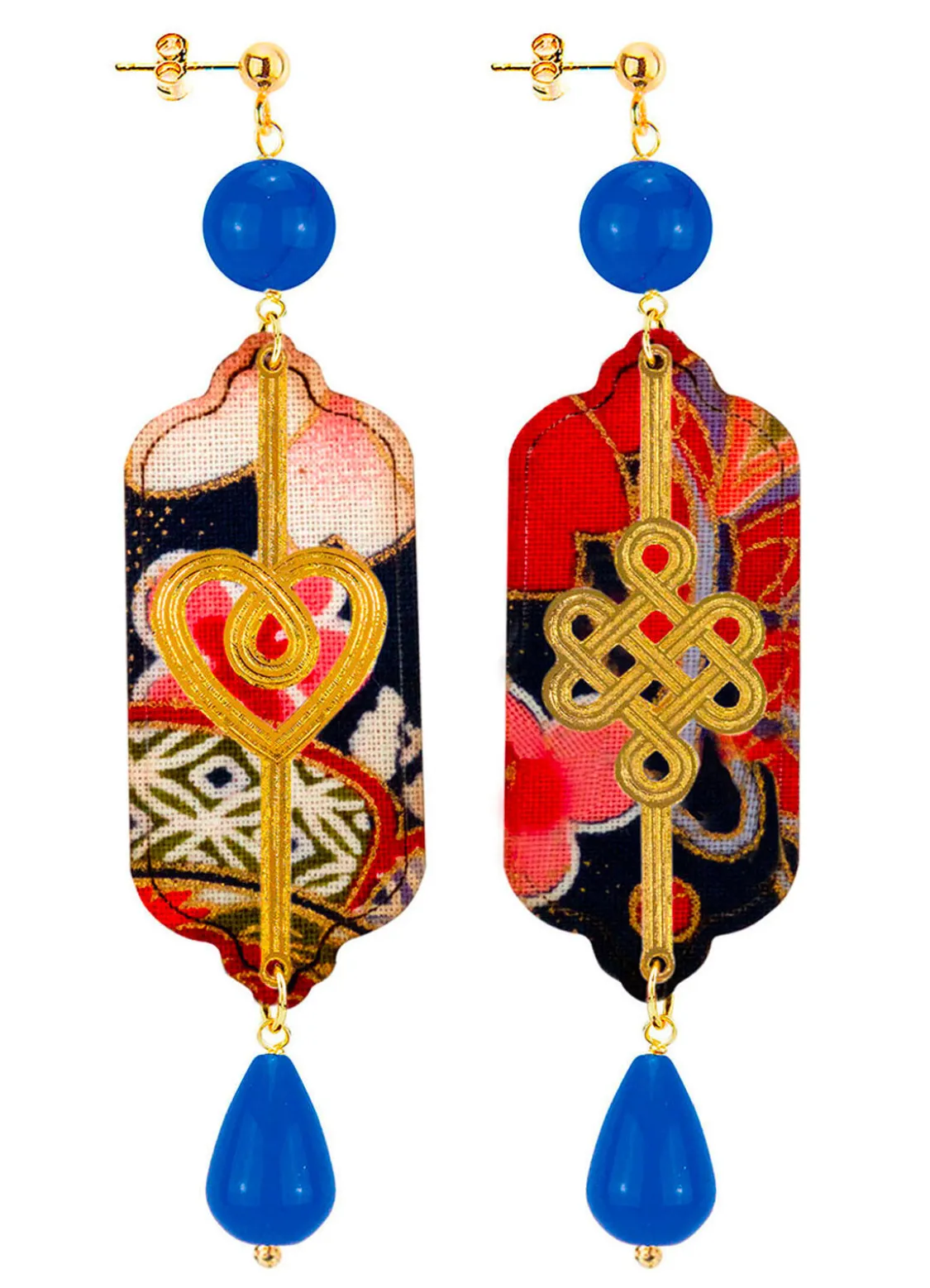 Orecchini Cuore E Infinito Blu