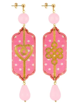 Orecchini Cuore E Infinito Pois Rosa
