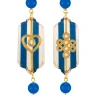 Orecchini Cuore E Infinito Mini Righe Blu