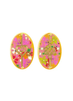 Orecchini Cuore E Infinito Clips Ovale Rosa