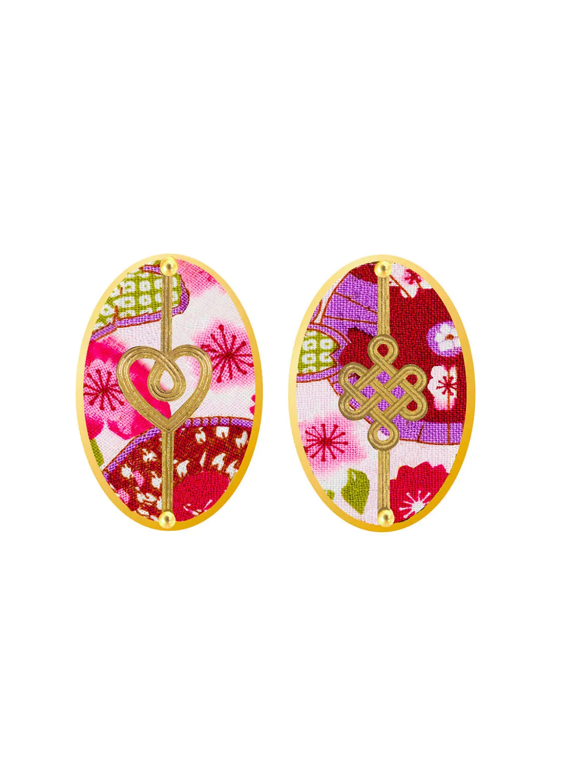 Orecchini Cuore E Infinito Clips Ovale Fucsia