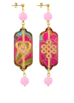 Orecchini Cuore E Infinito Mini Rosa Fluo