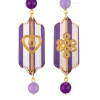 Orecchini Cuore E Infinito Mini Righe Viola E Lilla