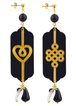 Orecchini Cuore E Infinito Plexi Nero