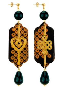 Orecchini Cuore E Infinito Nero
