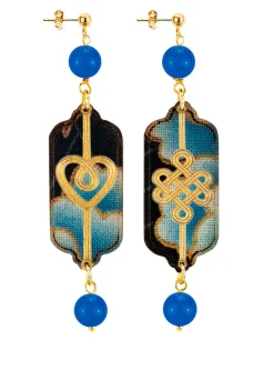 Orecchini Cuore E Infinito Mini Blu