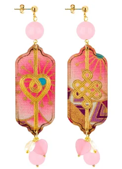 Orecchini Cuore E Infinito Rosa
