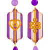 Orecchini Cuore E Infinito Righe Viola E Lilla