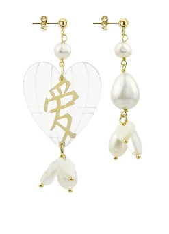 Orecchini Cuore Grande Plexi Trasparente