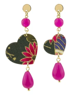 Orecchini Cuore Mini Fucsia