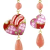 Orecchini Cuore Mini Rosa Sfumato