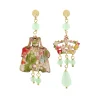 Orecchini Dama Mini Verde Giada