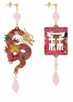 Orecchini Drago Pelle Rosa