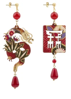 Orecchini Drago Pelle Rubino