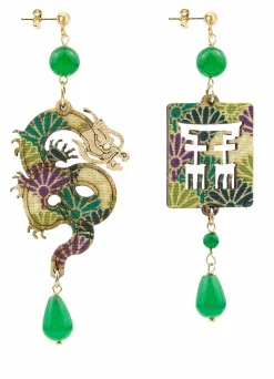 Orecchini Drago Pelle Verde