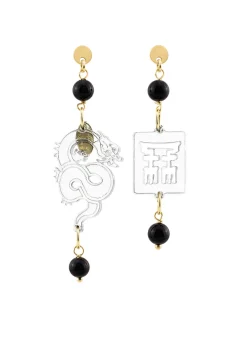 Orecchini Drago Plexi Trasparente Mini Nero
