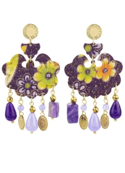 Orecchini Fiore Grande Viola