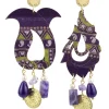 Orecchini Foglia Grande Viola