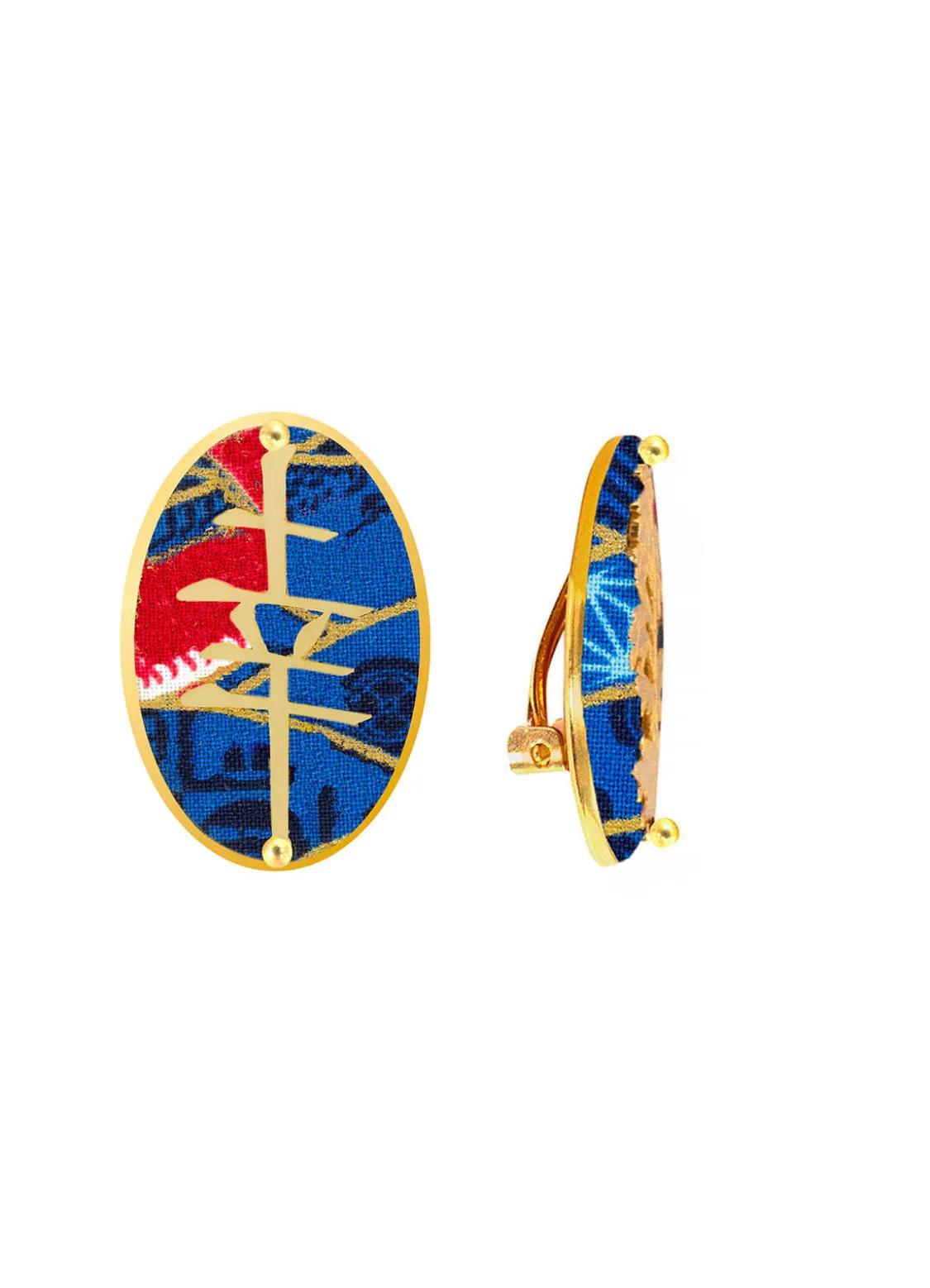 Orecchini Fortuna Clips Ovale Blu