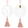 Orecchini Fu Plexi Trasparente Nappa Rosa