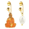 Orecchini Hoop Buddha Perla