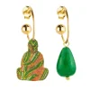 Orecchini Hoop Buddha Verde