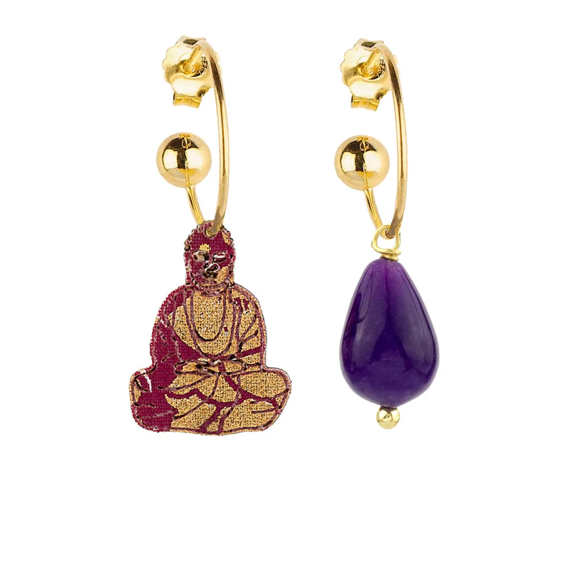 Orecchini Hoop Buddha Viola