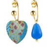 Orecchini Hoop Cuore Azzurro