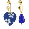 Orecchini Hoop Cuore Blu