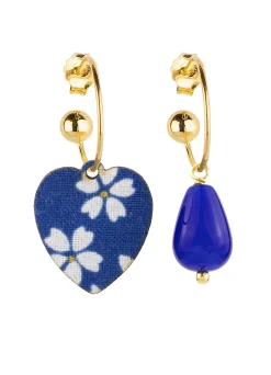 Orecchini Hoop Cuore Blu