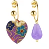 Orecchini Hoop Cuore Lilla