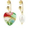 Orecchini Hoop Cuore Perla