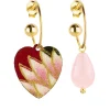 Orecchini Hoop Cuore Rosa