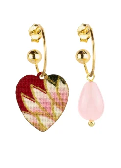 Orecchini Hoop Cuore Rosa
