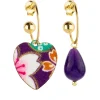 Orecchini Hoop Cuore Viola
