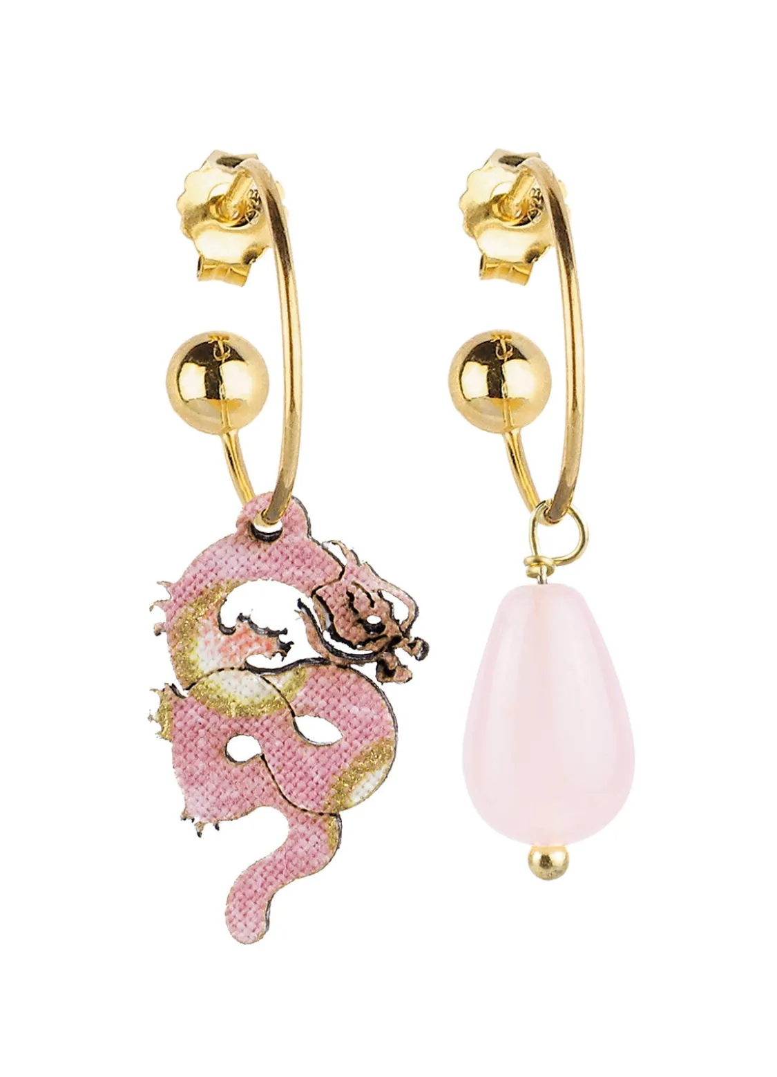 Orecchini Hoop Drago Rosa