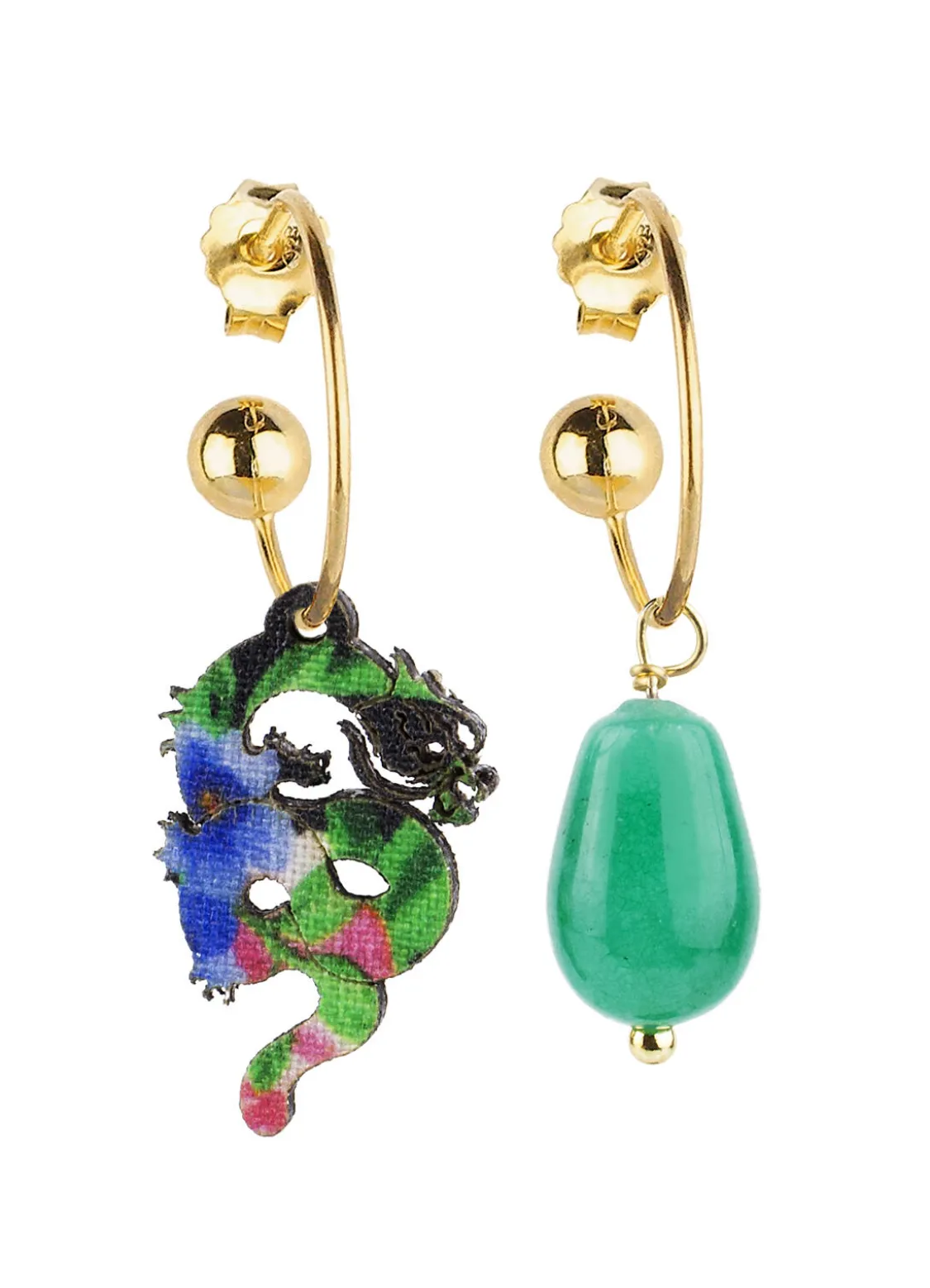 Orecchini Hoop Drago Verde