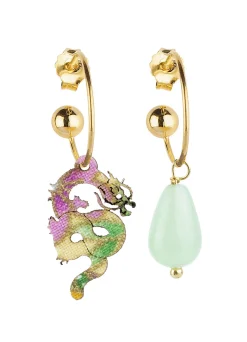 Orecchini Hoop Drago Verde Giada