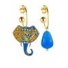 Orecchini Hoop Elefante Azzurro