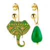 Orecchini Hoop Elefante Verde