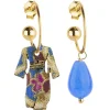 Orecchini Hoop Kimono Azzurro