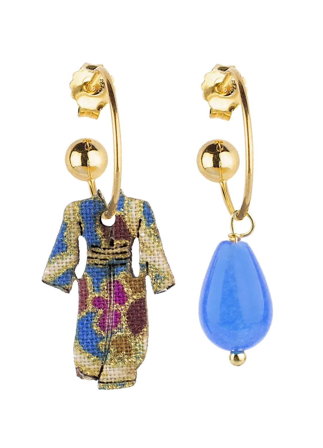 Orecchini Hoop Kimono Azzurro