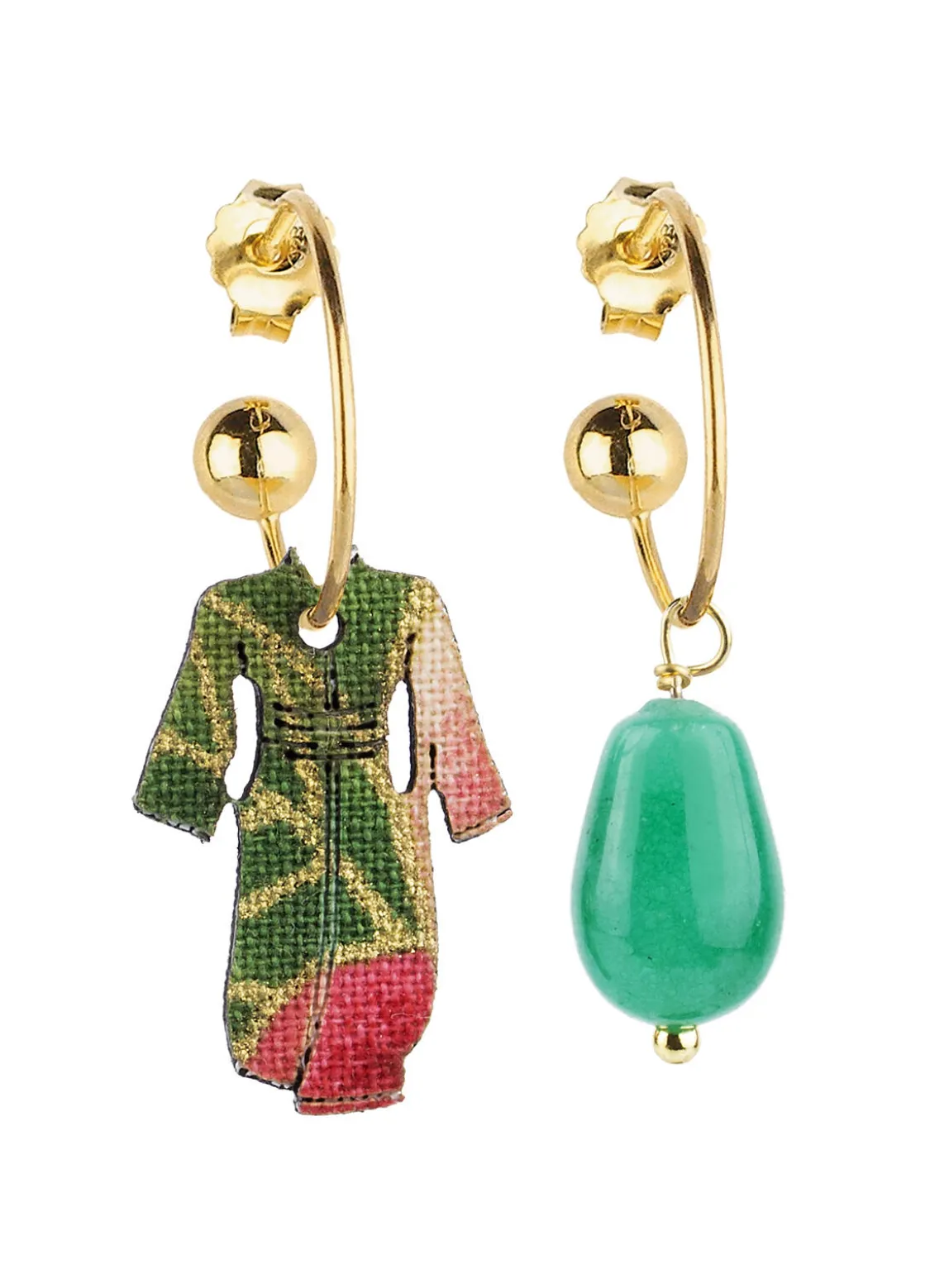 Orecchini Hoop Kimono Verde